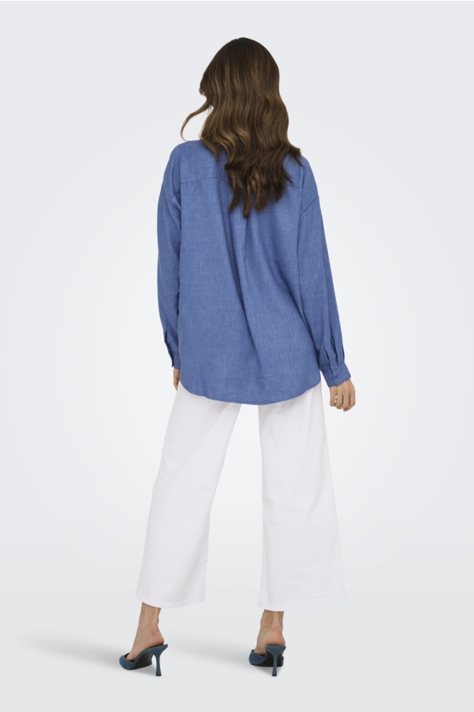 ONLHARRIET LIFE L/S SHIRT WVN 15344161 TRUE NAVY/MELANGE